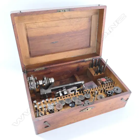LORCH, SCHMIDT & CO. COMPREHENSIVELY EQUIPPED GENEVA-PATTERN WATCHMAKER'S LATHE SET IN BOX